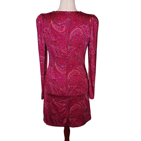 NEW Rachel Rachel Roy Womens Printed Above‎ Knee Mini Dress Berry Paisley Size M - Picture 9 of 16